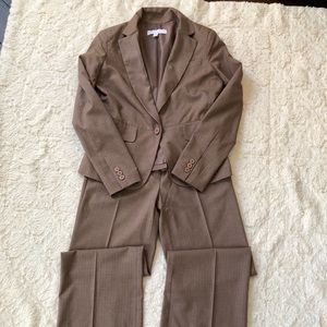 NY&CO tan pinstripe suit